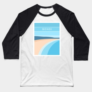 Bondi Beach, Australia in Blue Baseball T-Shirt